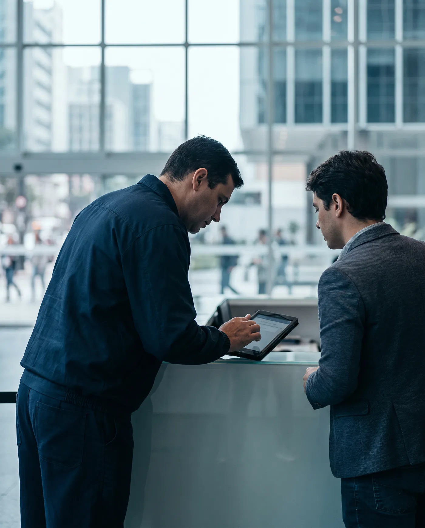 Registro de visitante em tablet