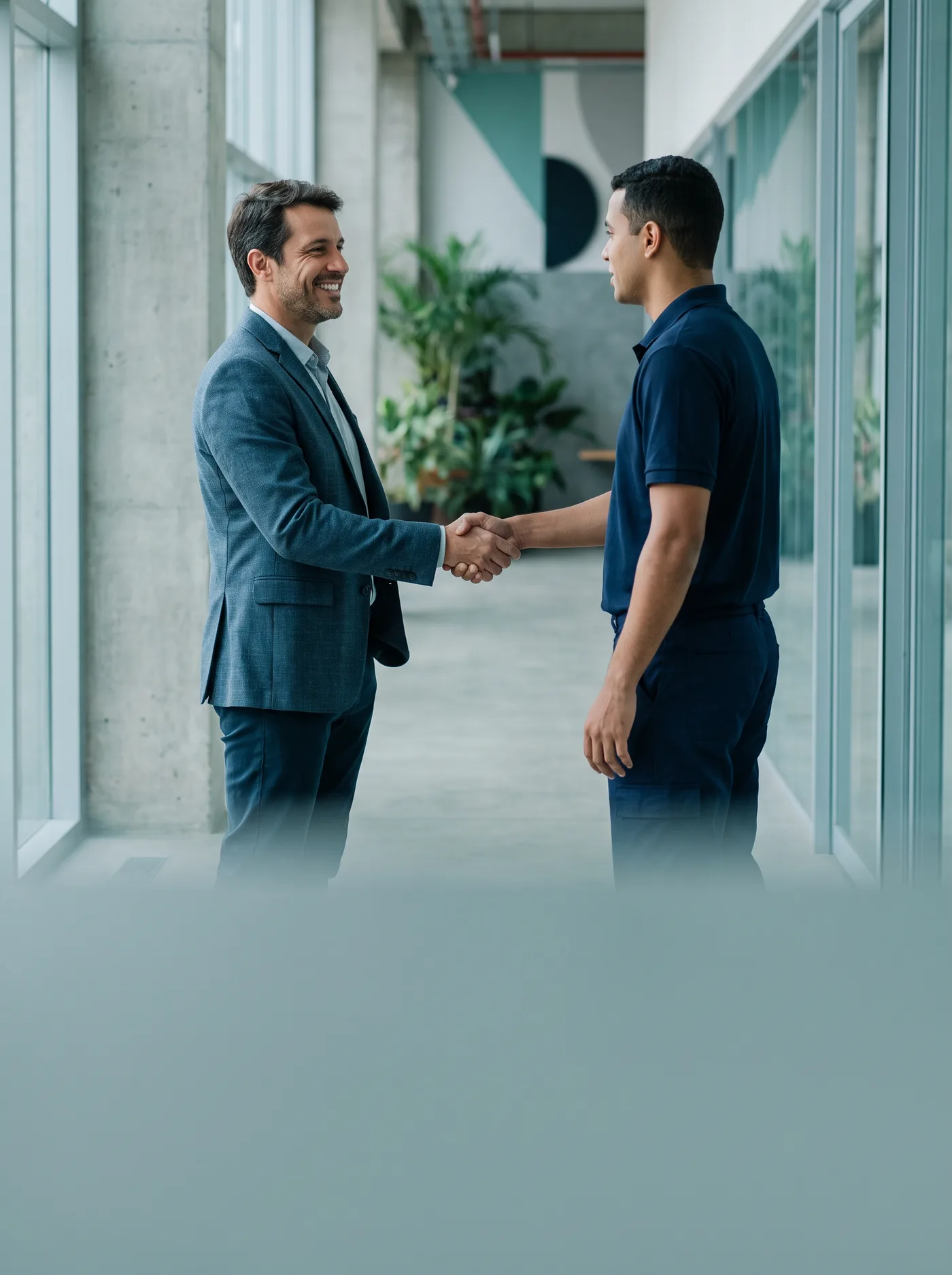 Supervisor recebendo novo colaborador